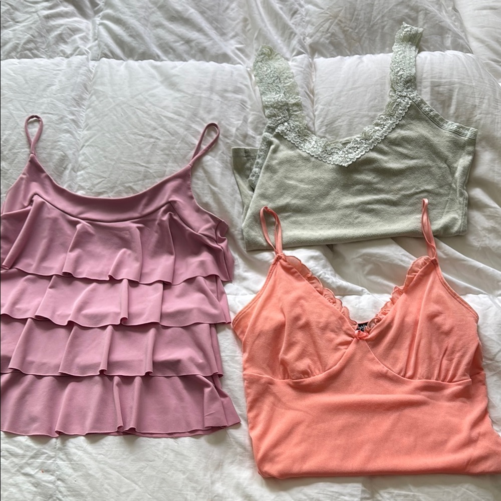 Pink and Orange Women's Tops Set